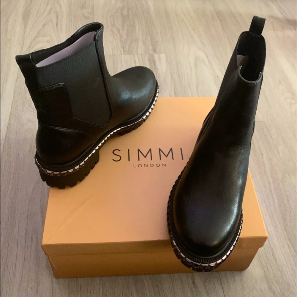 Black Simmi London Rockstar Boots Size 6